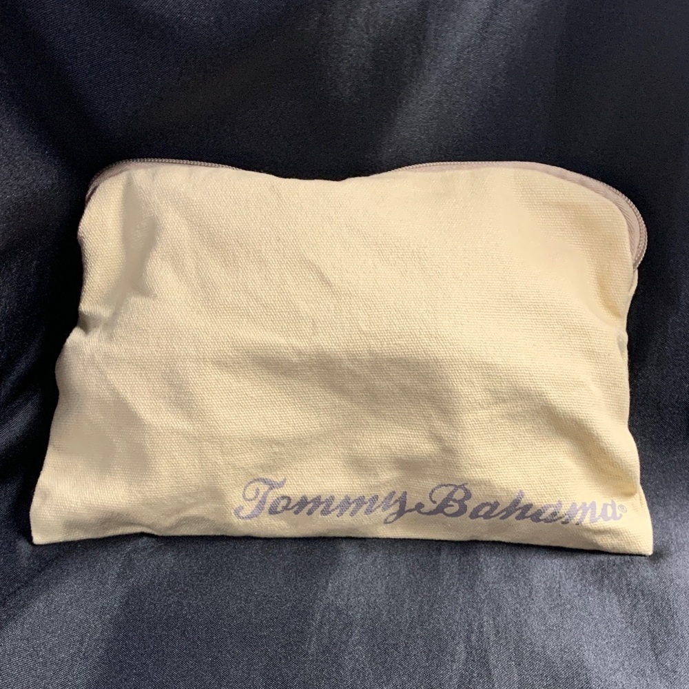 Tommy Bahama  Canvas (7") Beige  Cosmetic /Travel  Pouch with Logo